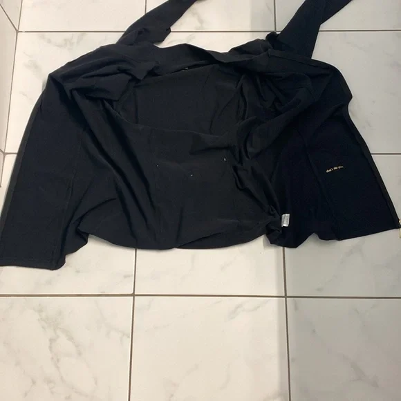 Kate Spade x Beyond Yoga black back blk/ wht bow zip up jacket Large - Picture 7 of 7